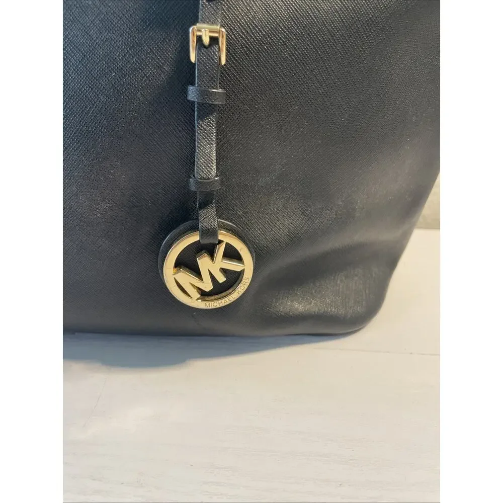Michael Kors Saffiano Black Tote Bag Purse Carry-all Travel Bag